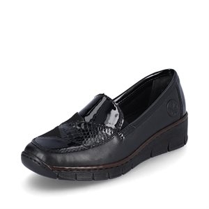 Black wedge heel loafer 53785-00