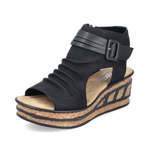 Black Wedge Heel Sandal 68191-00
