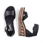 Sandale talon compensé Noire 68194-00