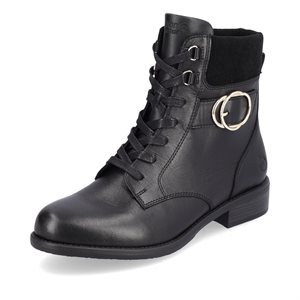 Black laced ankle boot D0F76-01