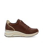 Brown wedge heel laced shoe D0T03-22