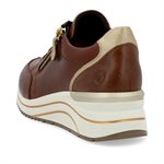 Brown wedge heel laced shoe D0T03-22
