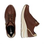 Brown wedge heel laced shoe D0T03-26
