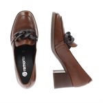 Brown high heel loafer D0V00-22