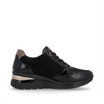 Black laced wedge heel shoe D2413-01