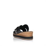 Black wedge heel slipper sandal D6456-00
