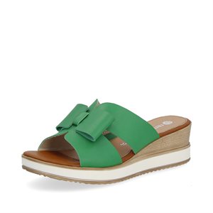 Green wedge heel slipper sandal D6456-52