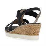Black wedge heel sandal R6264-02