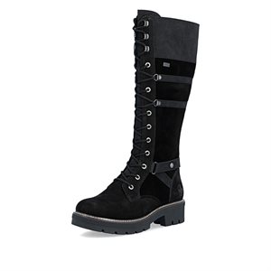 Botte haute doublée imperméable noire Y8101-00